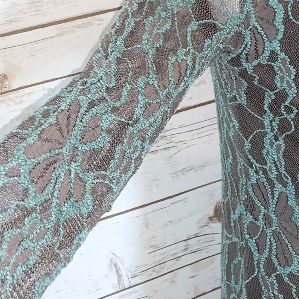 A'Reve Teal and Brown Lace/Tulle dress - Picture 5 of 5
